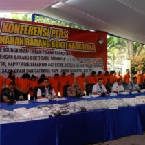 Pekanbaru (RIAU) Rabu, 27 Agustus 2025, Polda Riau melaksanakan pemusnahan barang bukti narkotika