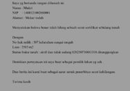 Berita Kehilangan Surat Tanah