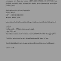 Berita Kehilangan Surat Tanah