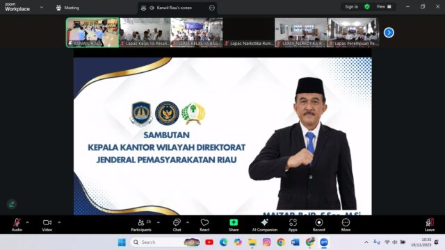 Lapas Kelas IIA Pekanbaru Ikuti Tasyakuran Hari Bakti Kemenimipas ke-1 Tahun 2025