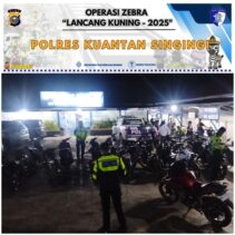 Operasi Zebra Lancang Kuning 2025  Polres Kuansing Tindak Knalpot Brong dan Balap Liar Bersama Forum LLAJ 