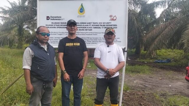 Sesuai Perpres No 5 Tahun 2025 PT Palma Agung Betuah Telah Pasang Plang Di Desa Bumbung kecamatan Bathin Solapan 