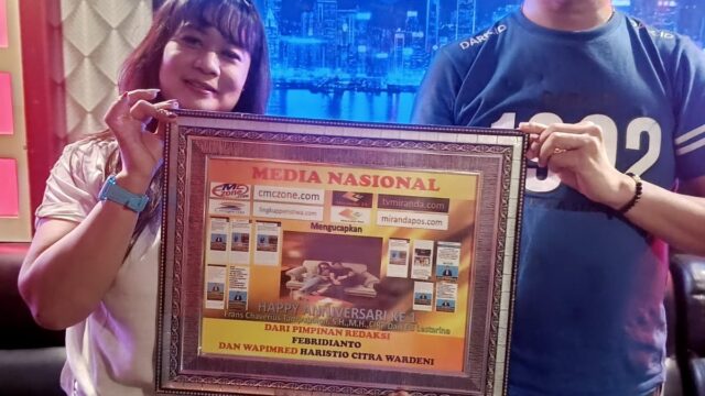 Pimpinan Redaksi Lingkup Peristiwa Ucapkan Selamat Anniversary Ke 1 Untuk Frans Pengacara PT Palma Agung betua Dan Eci Pimred cbcpos