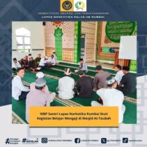 WBP Santri Lapas Narkotika Rumbai Ikuti Kegiatan Belajar Mengaji di Masjid At-Taubah