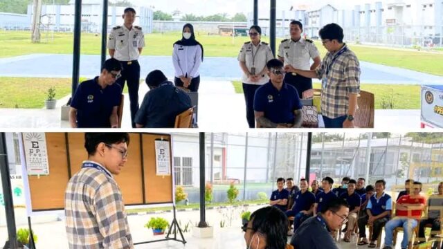 Periksa Kesehatan Mata Warga Binaan, Lapas Narkotika Rumbai Gandeng Baznaz
