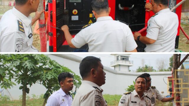 Kasubbag TU dan Kaur Umum Lakukan Pemeriksaan dan Perawatan Sarana Prasarana Lapas Narkotika Rumbai 